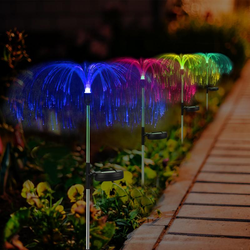 2pcs 태양 Led 해파리 램프 잔디 장식 조명 방수 조명 야외 정원 파티오 장식 플래시 통로 꽃 빛